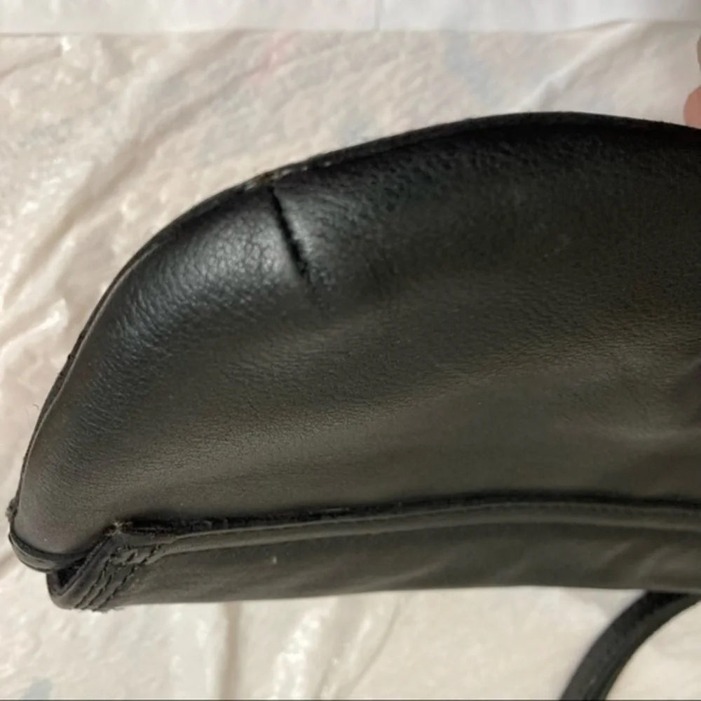 Lucky brand black leather wristlet bag